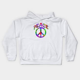 Tie Dyed Peace with Sign Retro Design Kids Hoodie